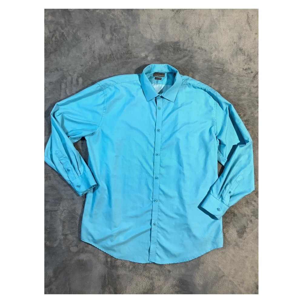 Ruffini Men's Teal Slim Fit‎ Dress Shirt XL